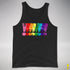 Distressed Gilbert Baker LGBTQ Pride Exclamation Points Premium Tank - Black
