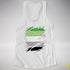 Aromantic Pride Flag Ripped Reveal Racerback Tank - White
