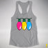 Pansexual Pride Christmas Lights Racerback Tank - Heather Grey