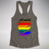 Philly LGBTQ Gay Pride Flag Ripped Reveal Racerback Tank - Dark Grey