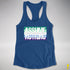 Assume Nothing Gay Male Pride Flag Racerback Tank - Royal