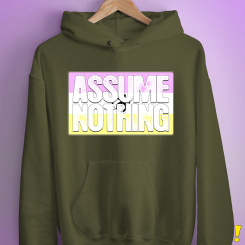 Assume Nothing Twink Pride Flag Hoodie - Army