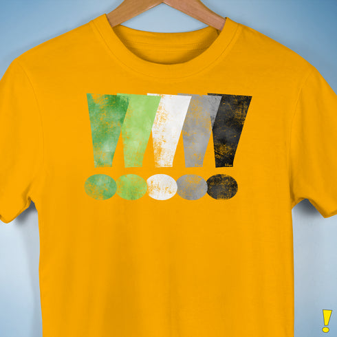 Distressed Aromantic Pride Exclamation Points Premium Unisex T-Shirt - Gold