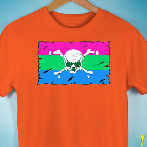 Polysexual Pride Pirate Flag Premium Unisex T-Shirt - Orange