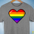 LGBTQ Pride8-Bit Pixel Heart Premium Unisex T-Shirt - Grey Heather