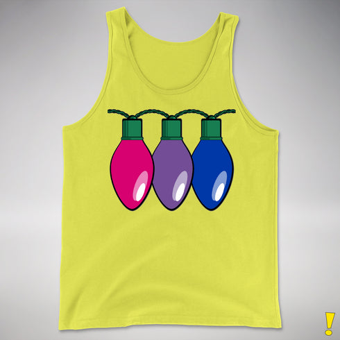 Bisexual Pride Christmas Lights Premium Tank Top - Neon Yellow