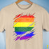 LGBTQ Pride Flag Ripped Reveal Premium Unisex T-Shirt - Cream