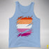 Lesbian Pride Flag Ripped Reveal Premium Tank Top - Blue Triblend