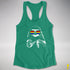 Pride Sloth Philly LGBTQ Pride Flag Sunglasses Women's Racerback Tank - Kelly Green