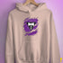 Lesbian Labrys Pride Flag Ripped Reveal Hoodie - Light Pink