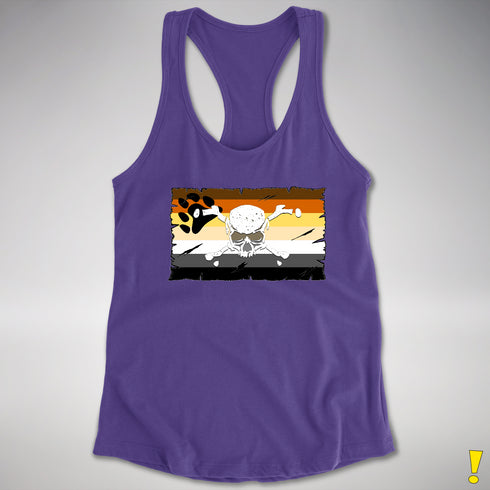 Bear Pride Pirate Flag Racerback Tank - Purple