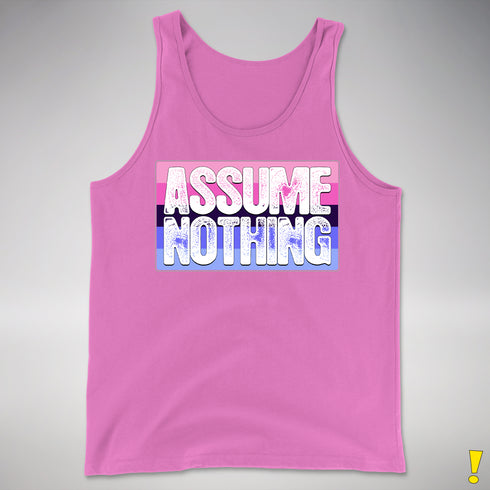 Assume Nothing Omnisexual Pride Flag Premium Tank Top - Neon Pink