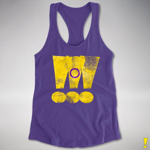 Intersex Pride Grunge Exclamation Points Racerback Tank - Purple