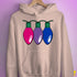 Bisexual Pride Christmas Lights Hoodie - Light Pink