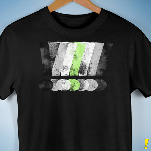 Agender Pride Grunge Exclamation Points Premium Unisex T-Shirt - Black