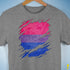 Bisexual Pride Flag Ripped Reveal Premium Unisex T-Shirt - Grey Heather