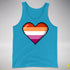 Lesbian Pride 8-Bit Pixel Heart Premium Tank Top - Neon Blue