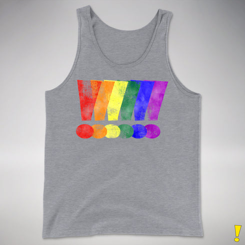 LGBTQ Pride Exclamation Points Premium Tank Top - Grey Heather