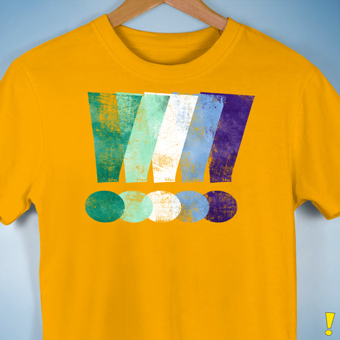MLM Gay Pride Grunge Exclamation Points Premium Unisex T-Shirt - Gold