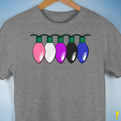 Genderfluid Pride Christmas Lights Premium Unisex T-Shirt - Grey Heather