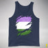 Genderqueer Pride Flag Ripped Reveal Premium Tank Top - Navy