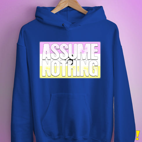 Assume Nothing Twink Pride Flag Hoodie - Royal Blue