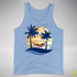 Philly LGBTQ Pride Hammock Summer Beach Sunset Premium Tank Top - Blue Triblend