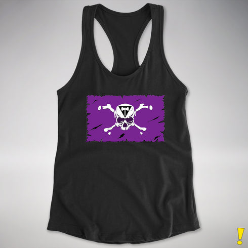 Lesbian Labrys Pride Pirate Flag Racerback Tank - Black