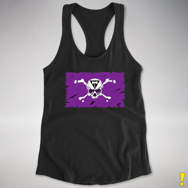 Lesbian Labrys Pride Pirate Flag Racerback Tank - Black