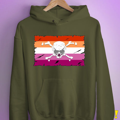Lesbian Pride Pirate Flag Hoodie - Army
