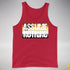 Assume Nothing Bear Pride Flag Premium Tank Top - Red