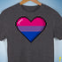 Bisexual Pride 8-Bit Pixel Heart Premium Unisex T-Shirt - Dark Grey Heather