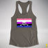 Genderfluid Pride Pirate Flag Racerback Tank - Dark Grey