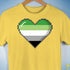 Aromantic Pride 8-Bit Pixel Heart Premium Unisex T-Shirt - Yellow