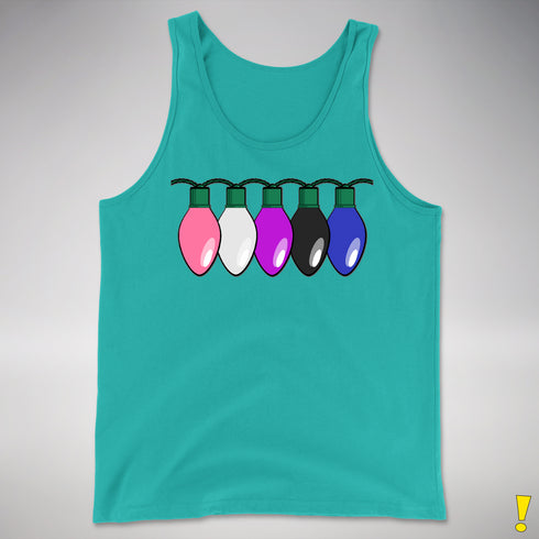 Genderfluid Pride Christmas Lights Premium Tank Top - Teal