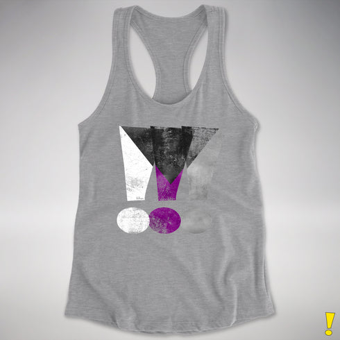 Demisexual Pride Grunge Exclamation Points Racerback Tank - Heather Grey