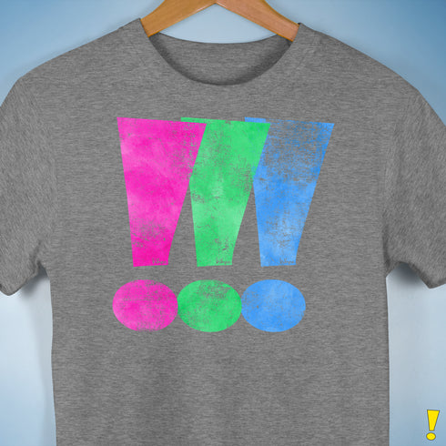 Polysexual Pride Exclamation Points Premium Unisex T-Shirt - Grey Heather