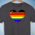 Philly LGBTQ Pride 8-Bit Pixel Heart Premium Unisex T-Shirt - Dark Grey Heather