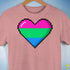 Polysexual Pride 8-Bit Pixel Heart Premium Unisex T-Shirt - Mauve Heather