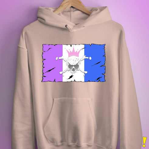 Drag Pride Pirate Flag Hoodie - Light Pink