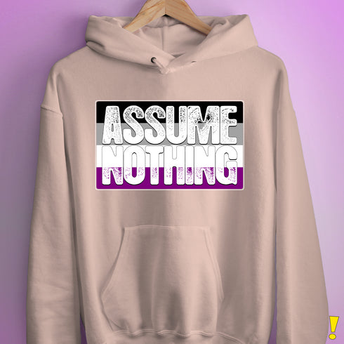 Assume Nothing Asexual Pride Flag Hoodie - Light Pink