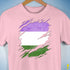 Genderqueer Pride Flag Ripped Reveal Premium Unisex T-Shirt - Pink