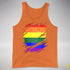 LGBTQ Pride Flag Ripped Reveal Premium Tank Top - Orange