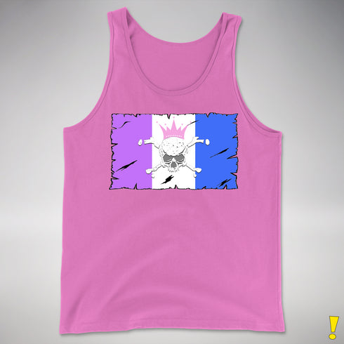 Drag Pride Pirate Flag Premium Tank Top - Neon Pink