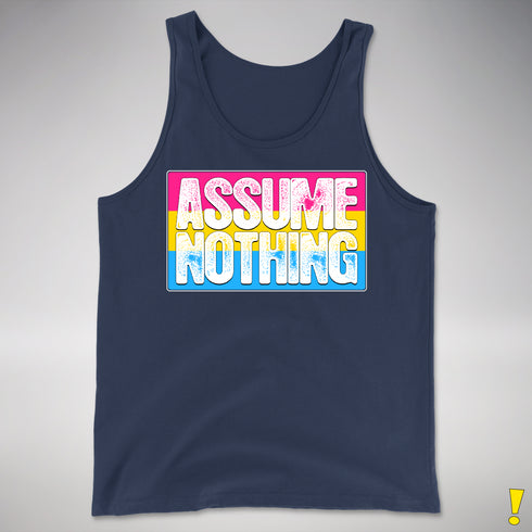 Assume Nothing Pansexual Pride Flag Premium Tank Top - Navy