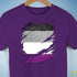 Asexual Pride Flag Ripped Reveal Premium Unisex T-Shirt - Purple