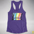 Queer Pride Grunge Exclamation Points Racerback Tank - Purple