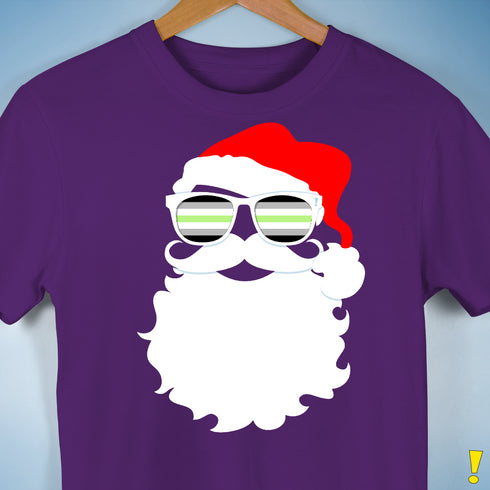 Santa’s Agender Pride Flag Shades Premium Unisex T-Shirt - Purple