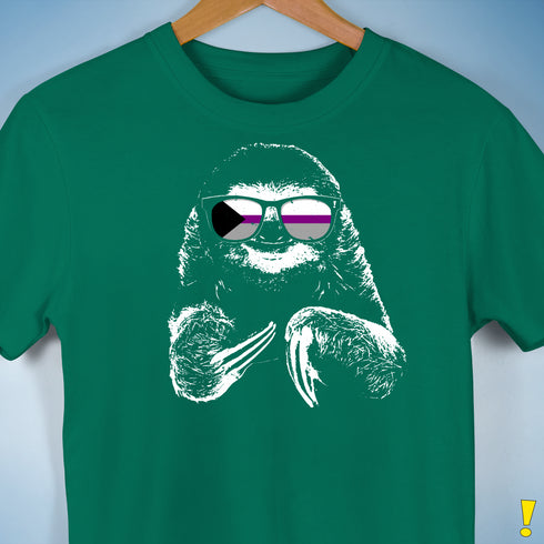 Pride Sloth Demisexual Pride Flag Sunglasses Premium Unisex T-Shirt - Kelly Green