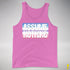 Assume Nothing Bigender Pride Flag Premium Tank Top - Neon Pink